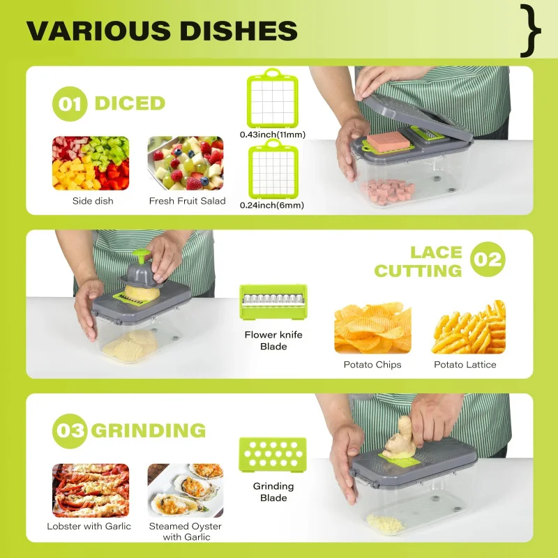 22-in-1 Multifunctional Vegetable Chopper – Kitchen Food Slicer & Cutter