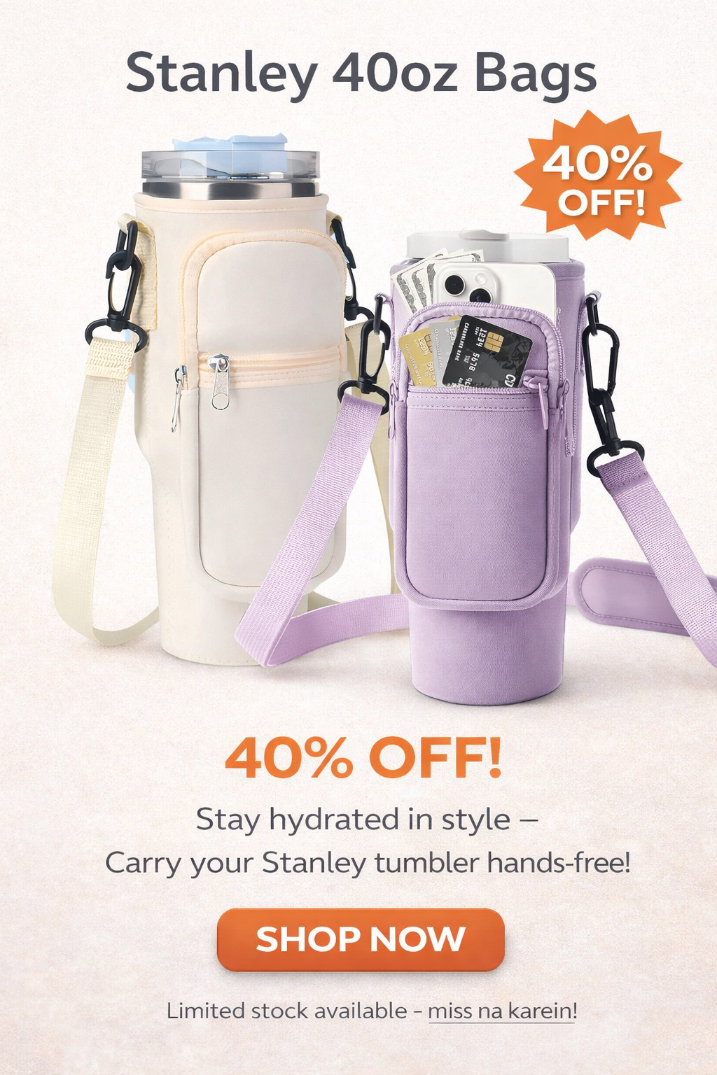 Stanley 40oz Tumbler Carry Bag | Protective & Stylish Cover